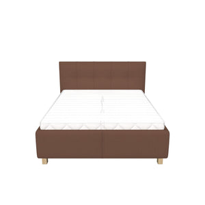 Čalúnená postel Mary 160x200, hnedá, bez matraca