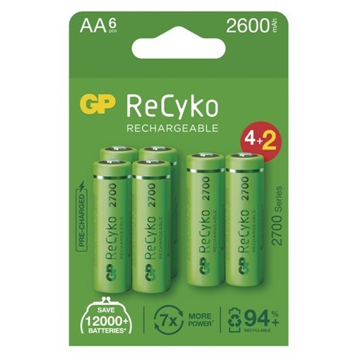 Nabíjacie batérie GP B2127V ReCyko, 2700mAh, AA, 6ks