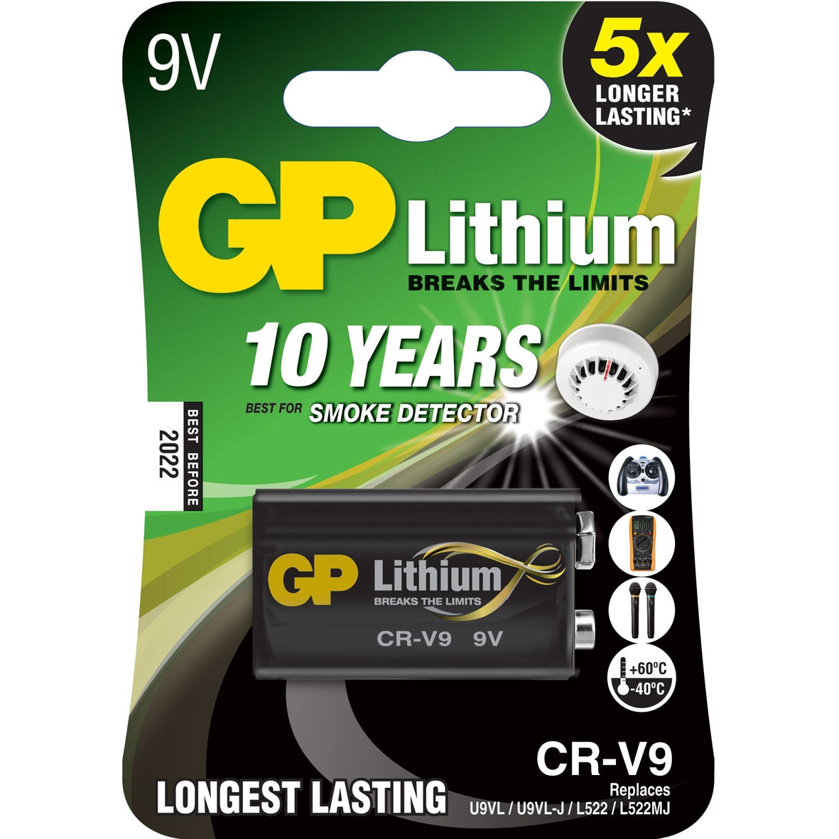 Batéria GP, lítiová 9V (CR-V9), 1 ks