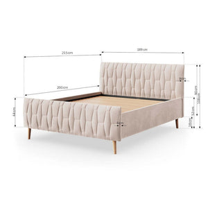Čalúnená posteľ Aksel 180x200, béžová, bez matraca