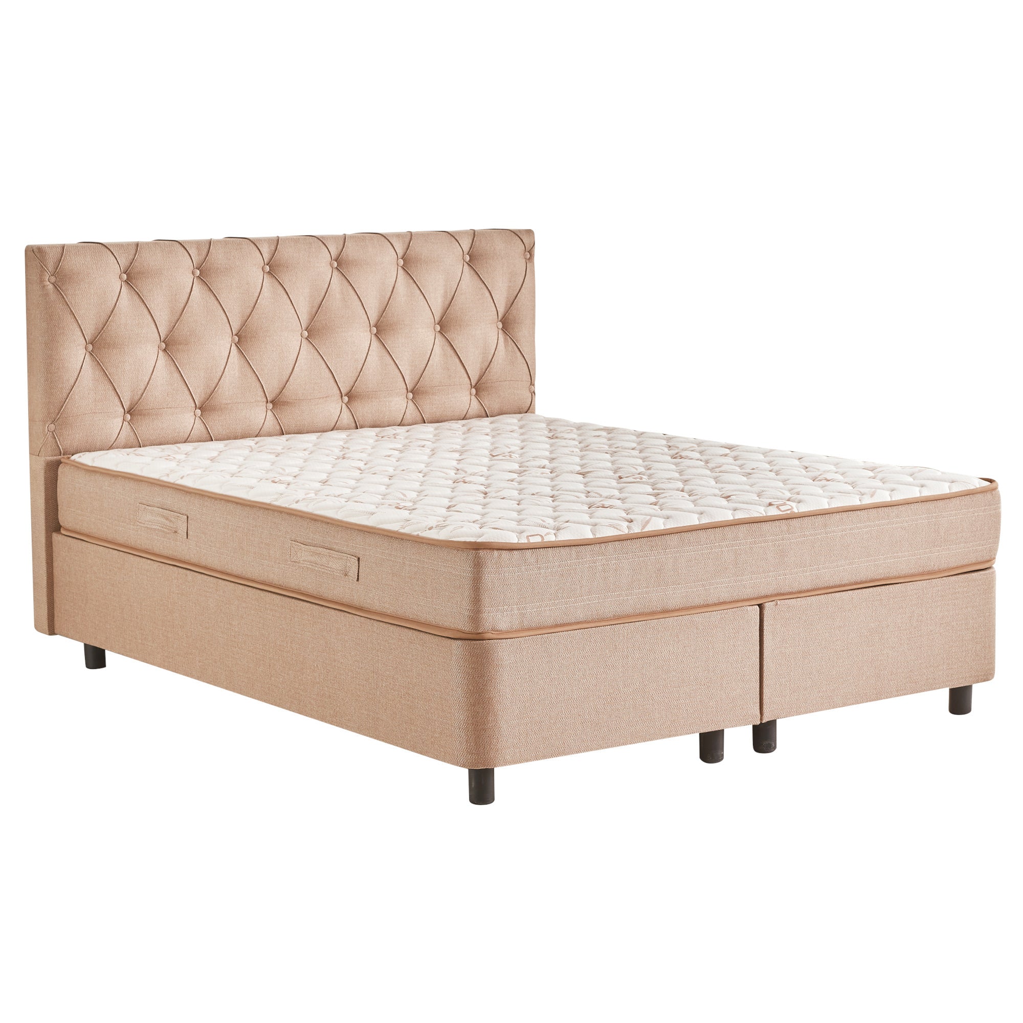 Čalúnená posteľ s matracom Kerem 180x200, béžová, vr. topperu
