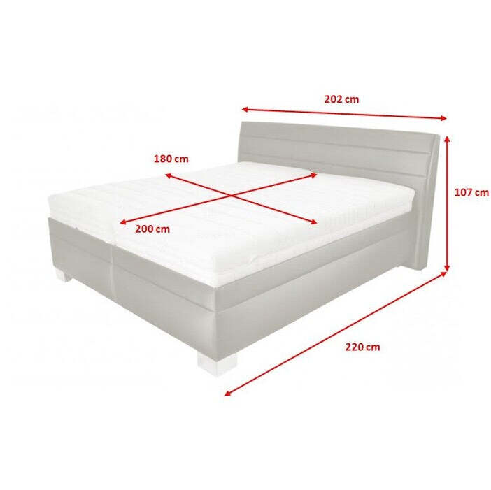 Čalúnená posteľ Vernon 180x200, pol.rošt a úp, bez matracov