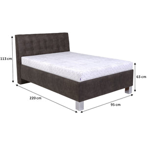 Čalúnená posteľ Victoria 90x200, sivá, vrátane matrac