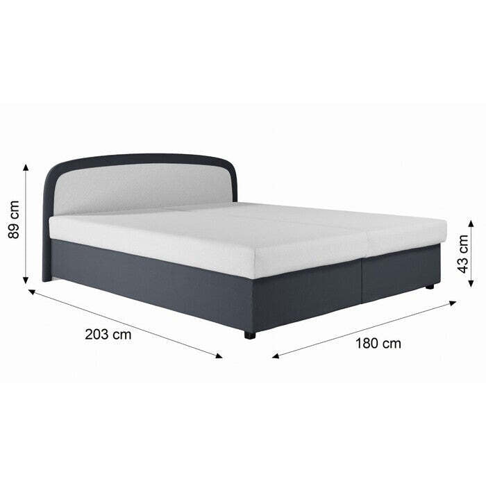 Čalúnená posteľ Zofie 180x200, sivá, vrátane matraca