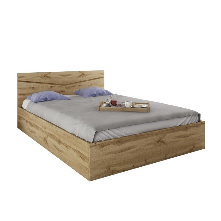 Drevená posteľ Arkadia 140x200 cm, dub dakota, bez matraca