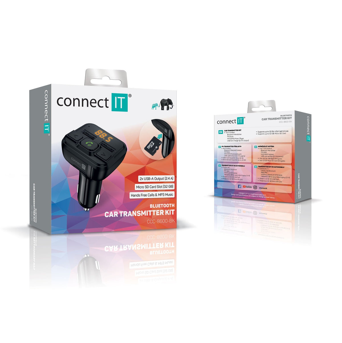 FM Transmitter Connect IT CCC-8600-BK InCarz, Bluetooth