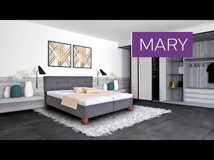 Čalúnená posteľ Mary 180x200, sivá, vrátane matraca