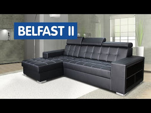 Rohová sedačka rozkladacia Belfast II ľavý roh čierna