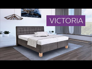 Čalúnená posteľ Victoria 180x200, sivá, vrátane matraca