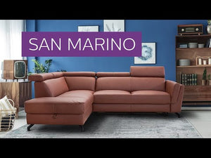 Kožená sedačka rozkladacia San Marino pravý roh hnedá