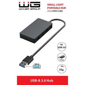 HUB USB-A, 4x USB-A 3.0, čierna