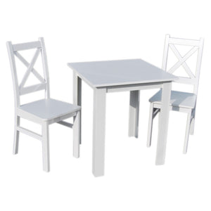 Jedálenský set Timmy II - 2x stolička, 1x stôl (biela)