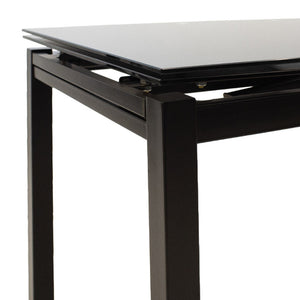 Jedálenský stôl Frex rozkladacia 110-170x75x70 cm (sklo, čierna)