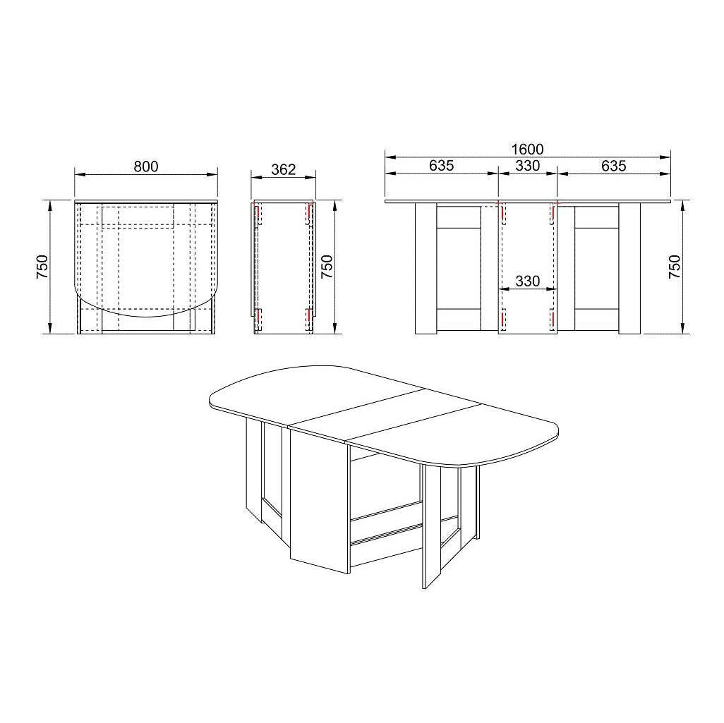 Jedálenský stôl rozkladací Jannick 160x75x80 cm (dub dakota)