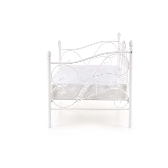 Kovová posteľ Jasmina 90x200, biela, bez matraca a ÚP