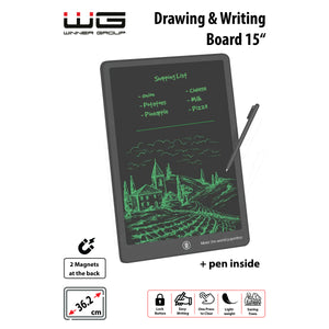 LCD grafický tablet WG 15" s perom, kreslenie a písanie, čierna