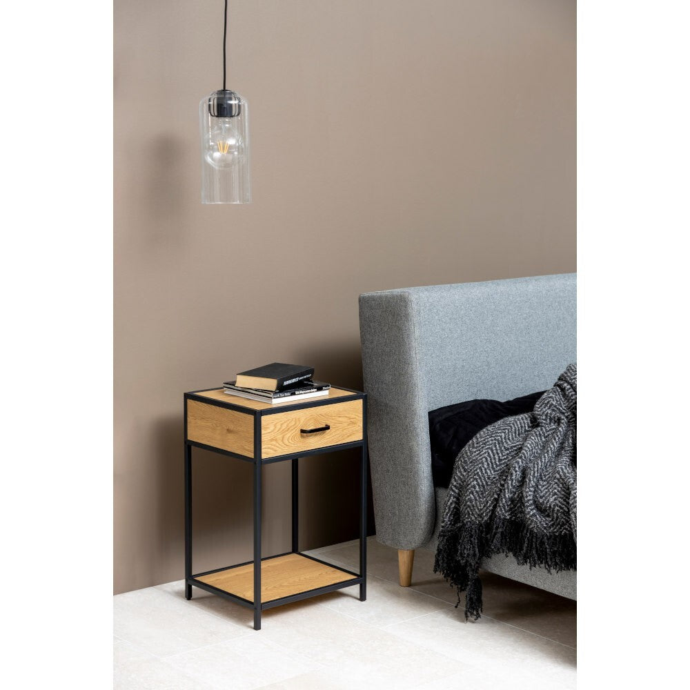 Nočný stolík Benato (42x63x35 cm, dub)