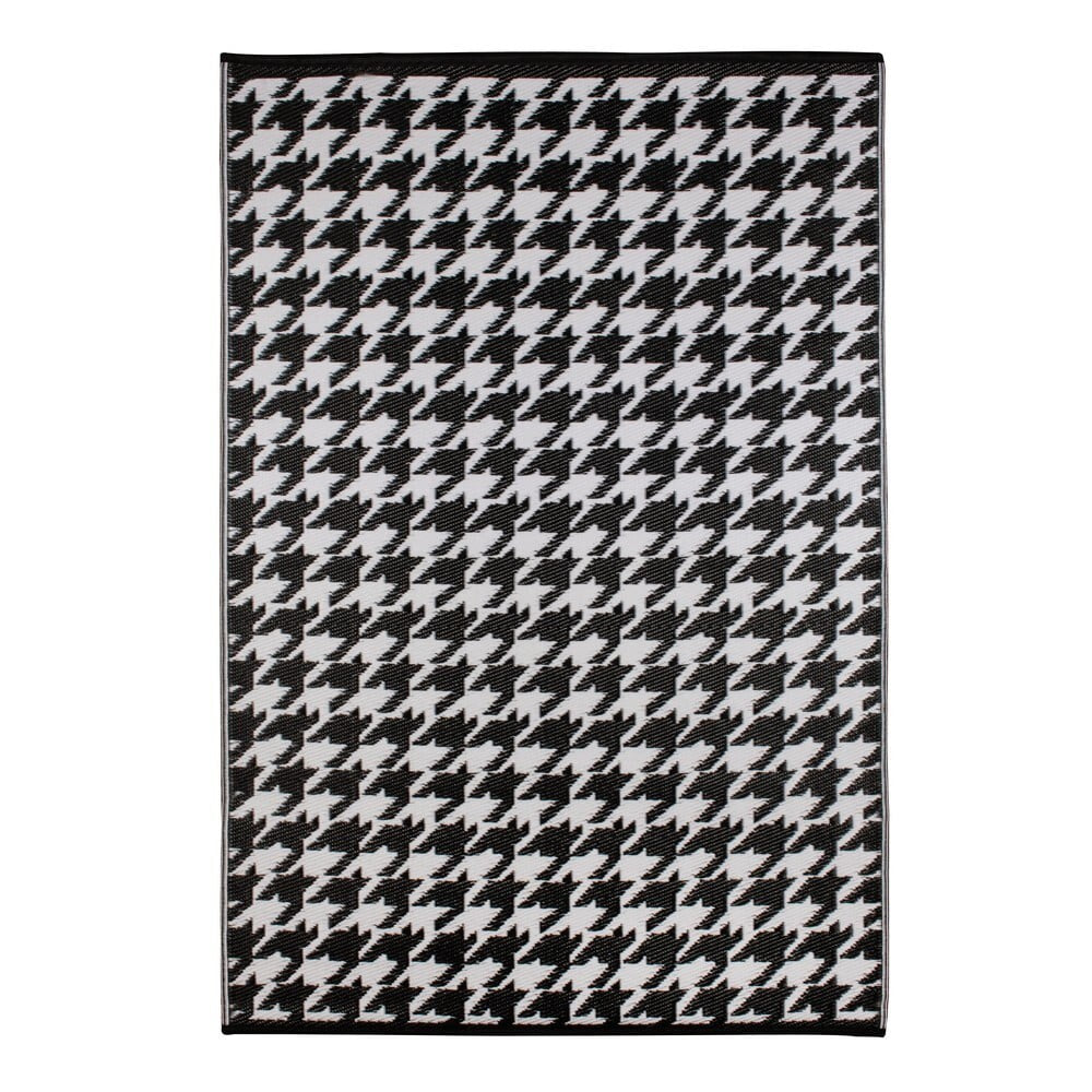 Vonkajší koberec Green Decore Houndstooth, čiernobiely,120x180cm