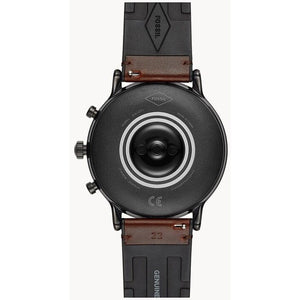 Smart hodinky Fossil Carlyle, čierna/hnedý kožený remienok POUŽIT