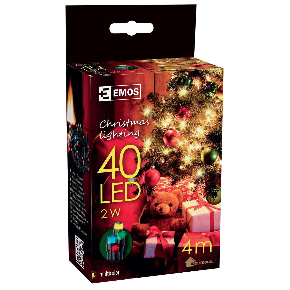 Svetelná reťaz Emos 40x LED, 4 m, multicolor