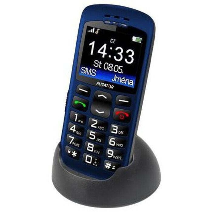 Tlačidlový telefón pre seniorov Aligator A670, modrá