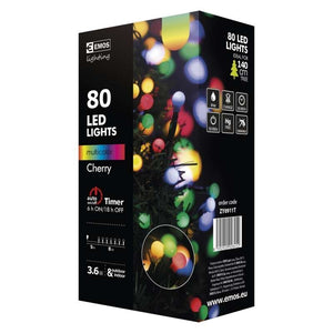 Vianočné osvetlenie Emos ZY0911T, guľôčky, farebné, časovač