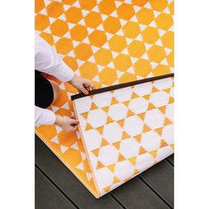 Vonkajší koberec Green Decore Hexagon, oranžový, 90x150 cm
