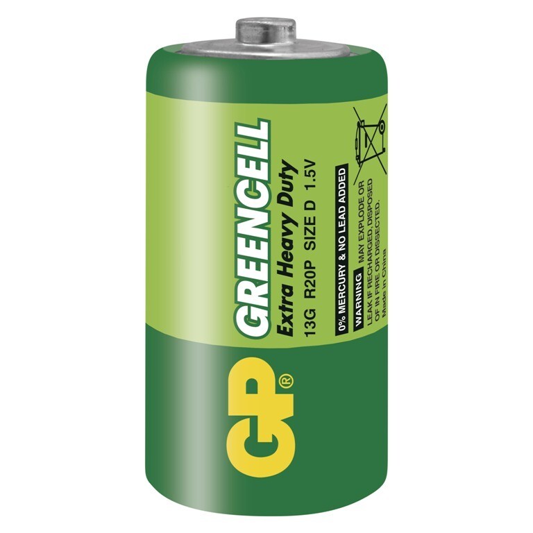 Zinkové batérie GP Greencell D (R20), 2ks