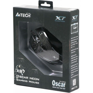 A4tech X7 X87, podsvietená herná myš, 2400 DPI, USB, čierna