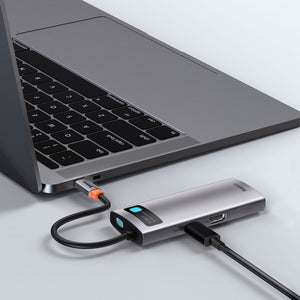 Baseus USB-C dokovacia stanica, 5v1, sivá