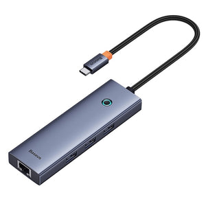 Baseus USB-C dokovacia stanica, 6v1, sivá