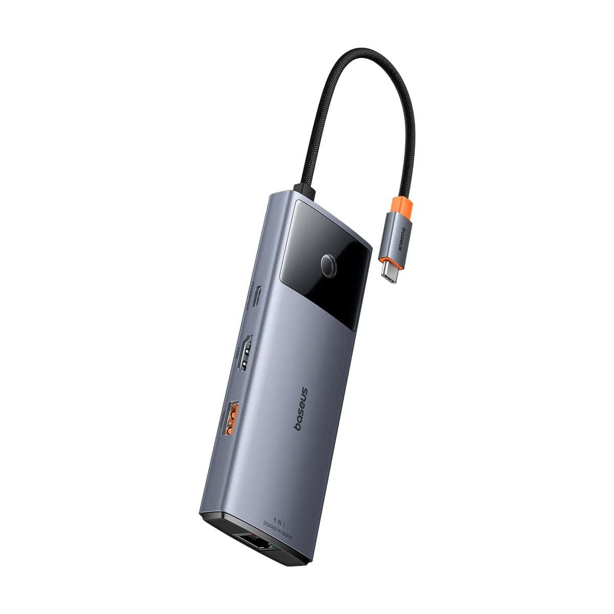 Baseus USB-C dokovacia stanica, 6v1, sivá