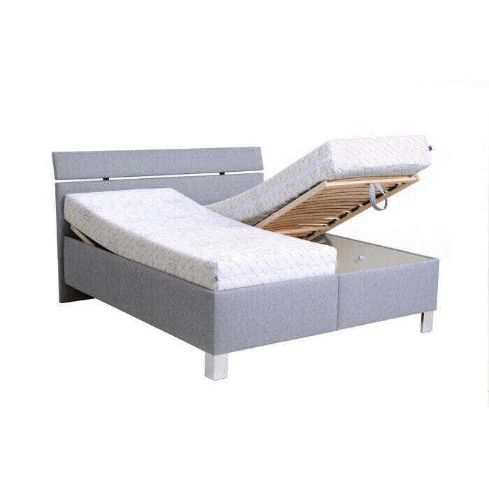 Čalúnená posteľ Anne 180x200, sivá, bez matraca - II. akosť