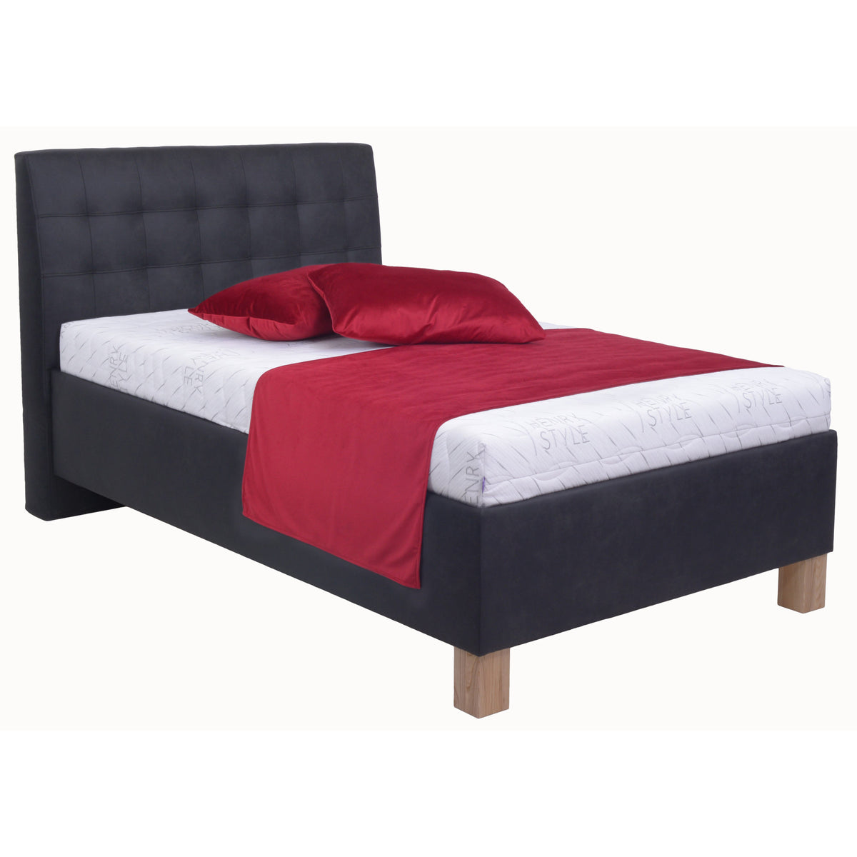 Čalúnená posteľ Victoria 90x200, čierna, bez matraca