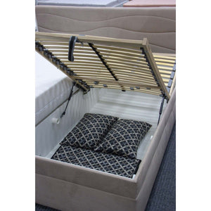 Čalúnená posteľ Windsor 180x200, béžová, vrátane matraca - II. akosť