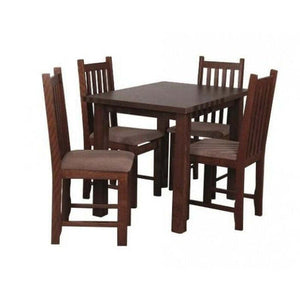Jedálenský set Barol - Stôl 100x70, 4x stolička (orech stredný/aston 5) - II. akosť