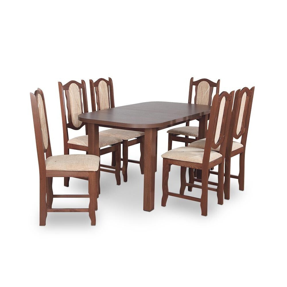 Jedálenský set Lindar - Stôl 150x80,6x stolička (orech/monako 2A