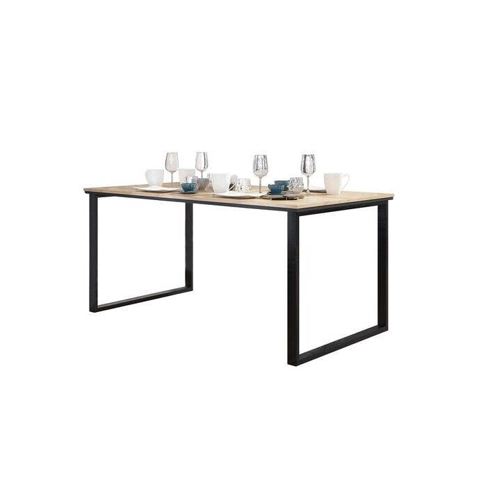 Jídelní stůl Brick 160x76x90 cm (dub craft, černá) II. akosť
