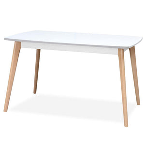 Jídelní stůl Endever 130x76x85 cm (bílá, buk) II. akosť