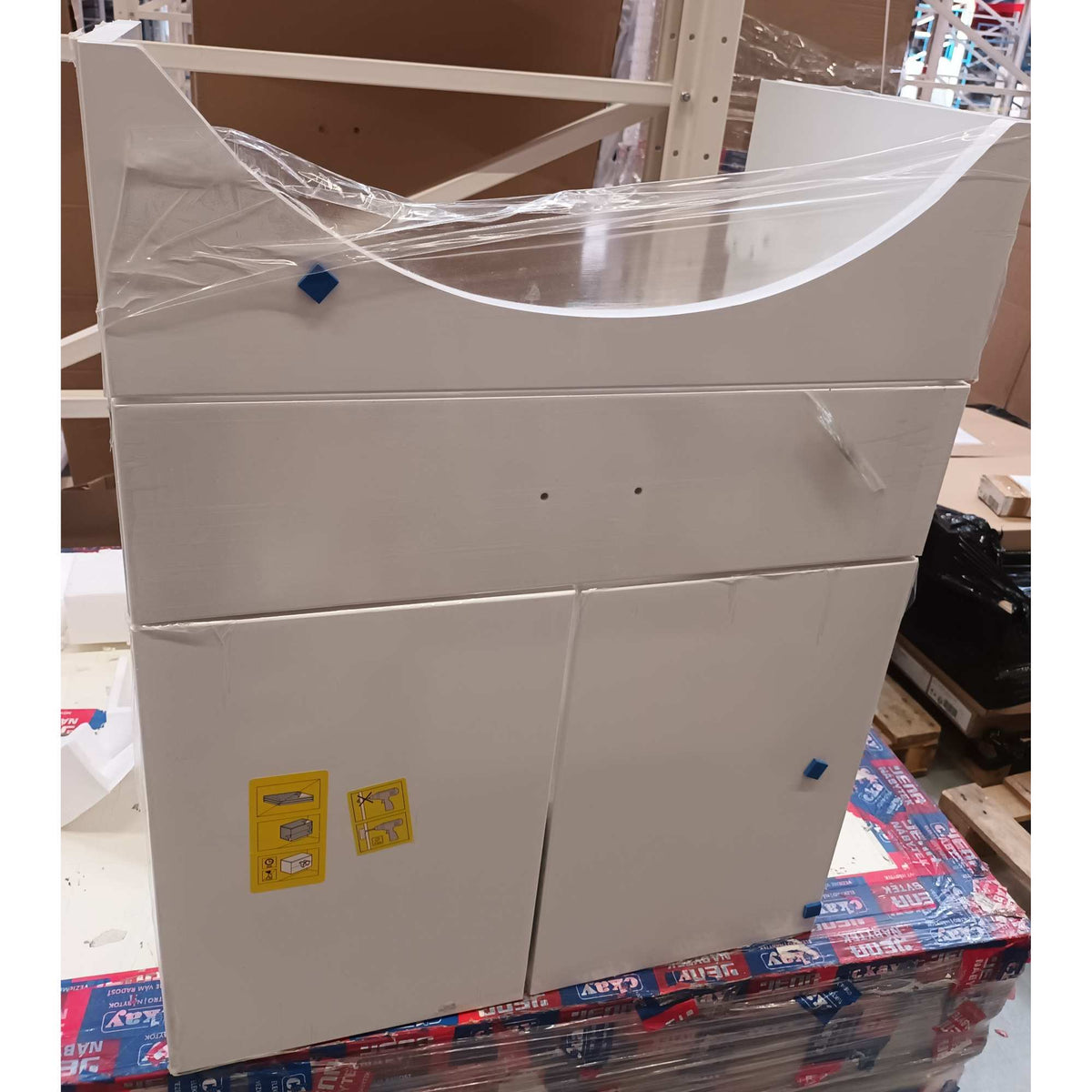 Koupelnová skříňka s umyvadlem Cara Mia (60x85x50 cm, bílá,lesk) II. akosť