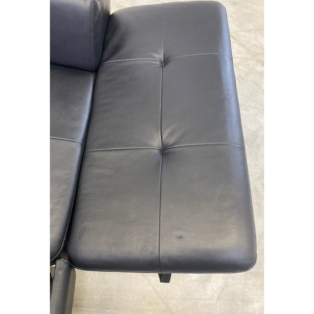 Kožená sedačka rozkladacia Barx pravý roh čierna - II. akosť