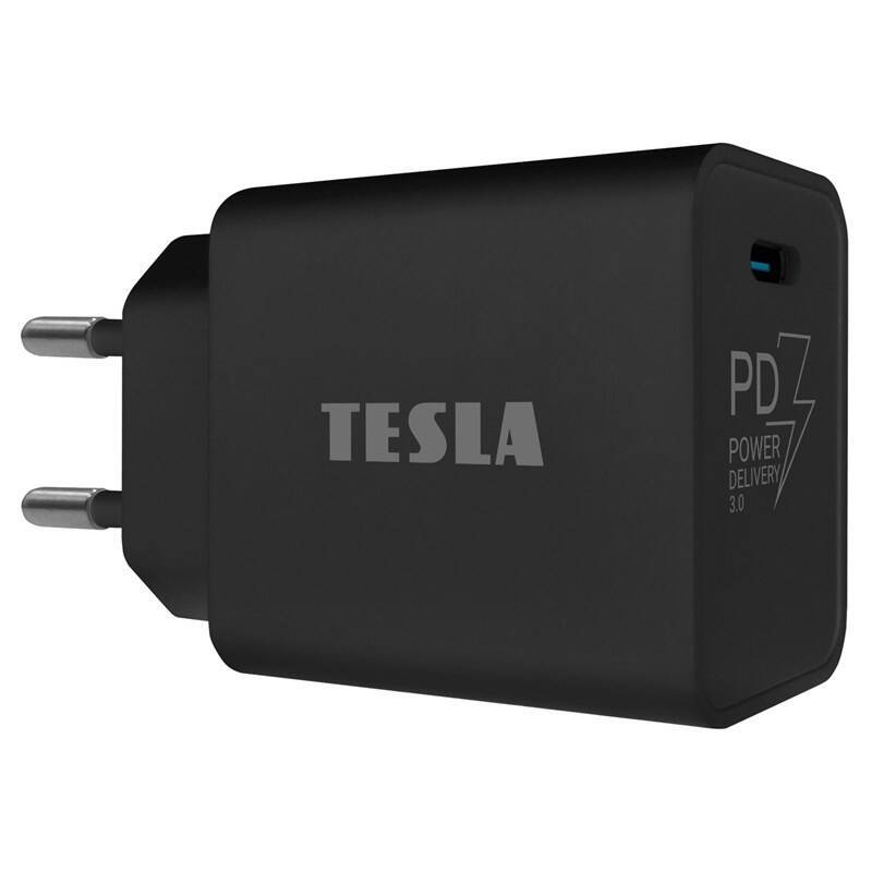 Nabíjačka Tesla T100, 20W, USB-C, PD 3.0, QC 3.0, čierna