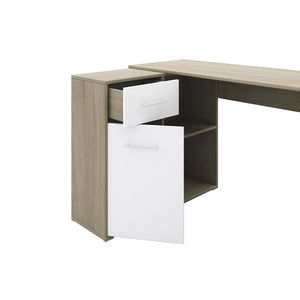 Písací stôl Bent (sonoma, biela) - II. akosť