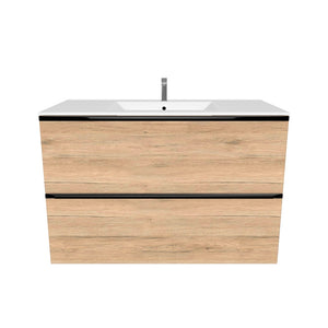 Kúpeľňová skrinka s umývadlom Dionne závesná (90x60x46 cm, dub)