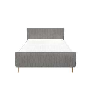 Čalúnená posteľ Aksel 160x200, sivá, bez matraca