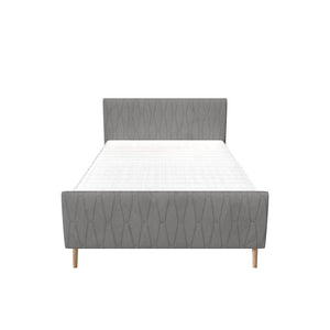 Čalúnená posteľ Aksel 140x200, sivá, bez matraca