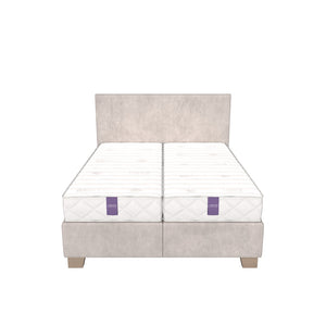 Posteľ Boxspring Jacob 160x200, béžová, vr. matraca a topperu
