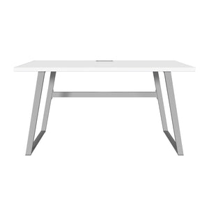 Písací stôl Salvia (biela, strieborná)