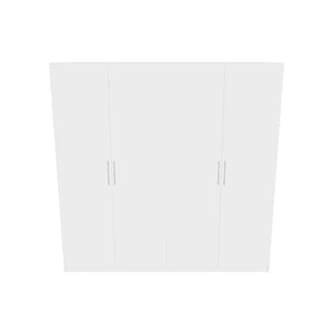 Šatníková skriňa Paluda - 205x204x52 cm (biela)