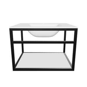 Konzolová skrinka s umývadlom Katie 66x46,2x53 cm, biela, čierna